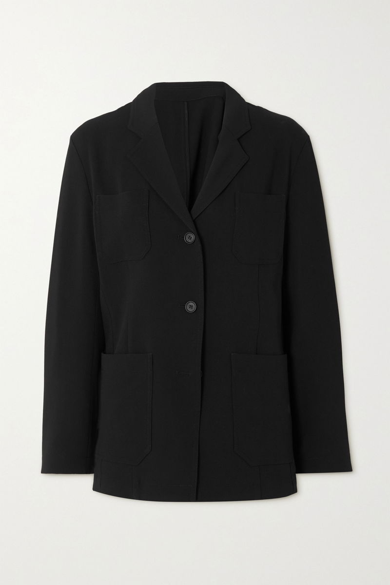 Single-breasted crêpe blazer in black - Toteme