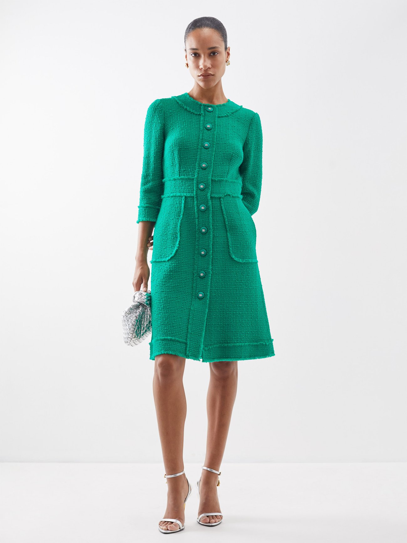 dolce & gabbana raschel tweed midi dress Dolce & Gabbana Raschel Tweed Midi Dress