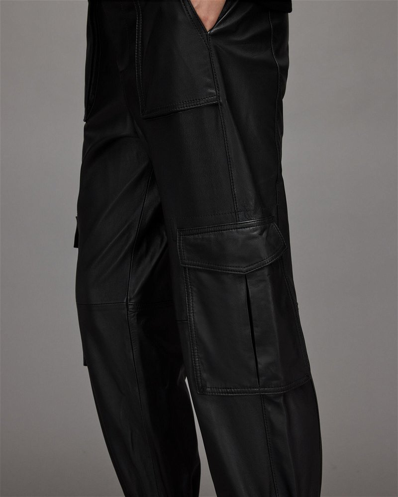 AllSaints Fran cuffed pants in black