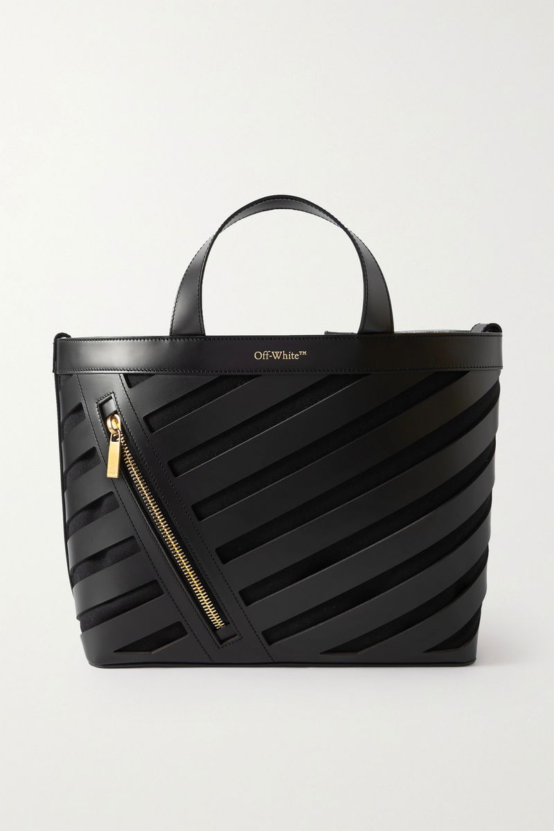 Off-White Cut-Out Diag Small Leather Tote endource