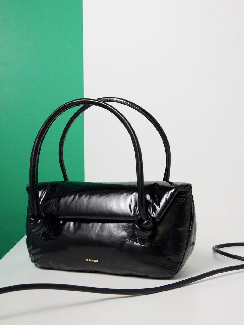 JIL SANDER Padded Patent-Leather Shoulder Bag | endource