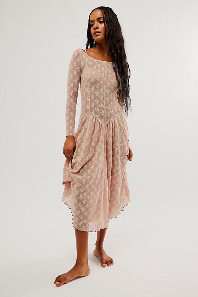free people intimately lace dress Free People - x Intimately FP Bad For You Maxi Dress In Opal Combo
