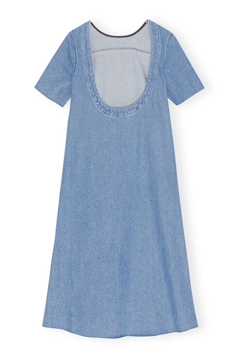 GANNI Heavy Denim A-line Midi Dress | endource