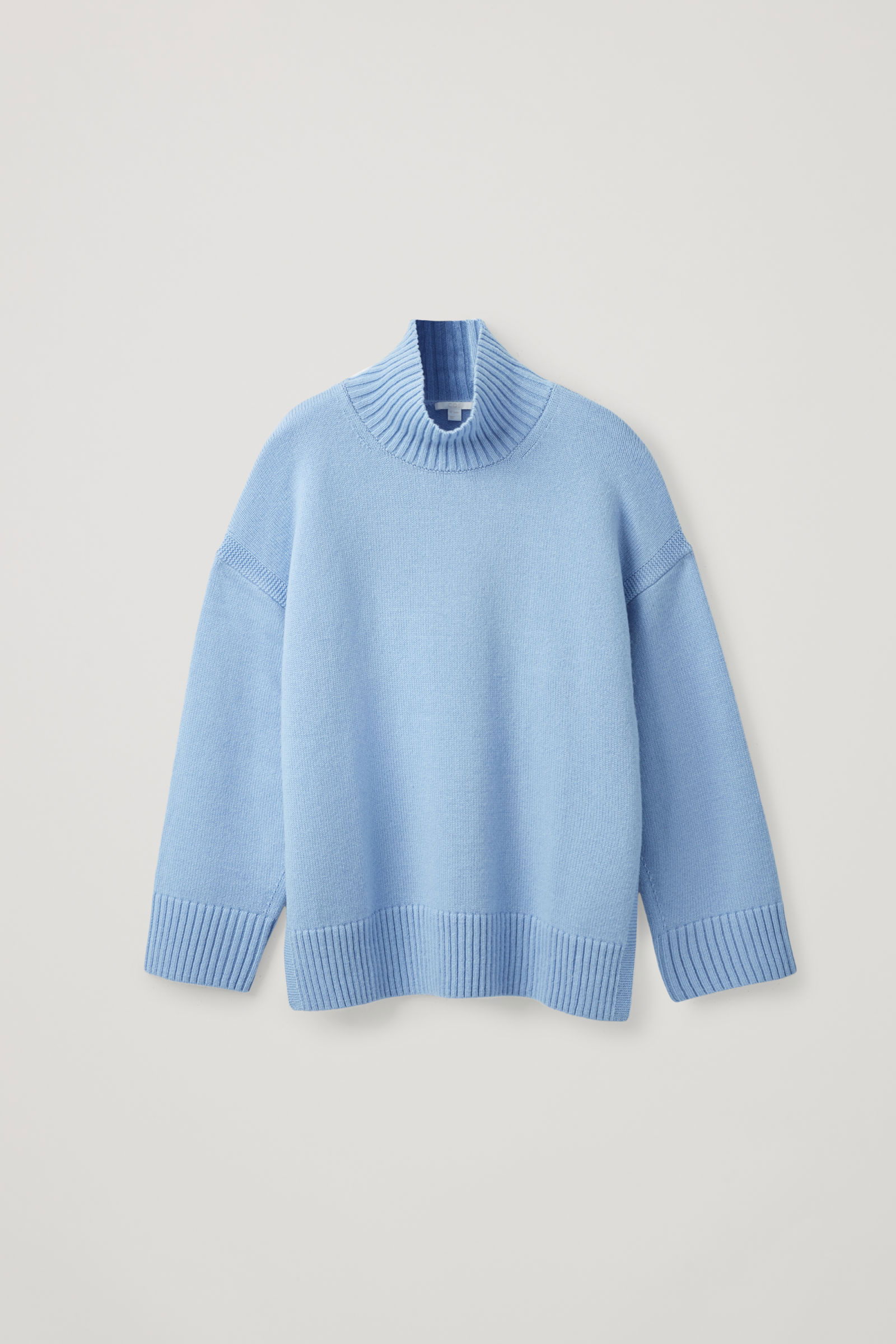 COS Lambswool Oversized Roll-Neck Jumper in Light blue | Endource