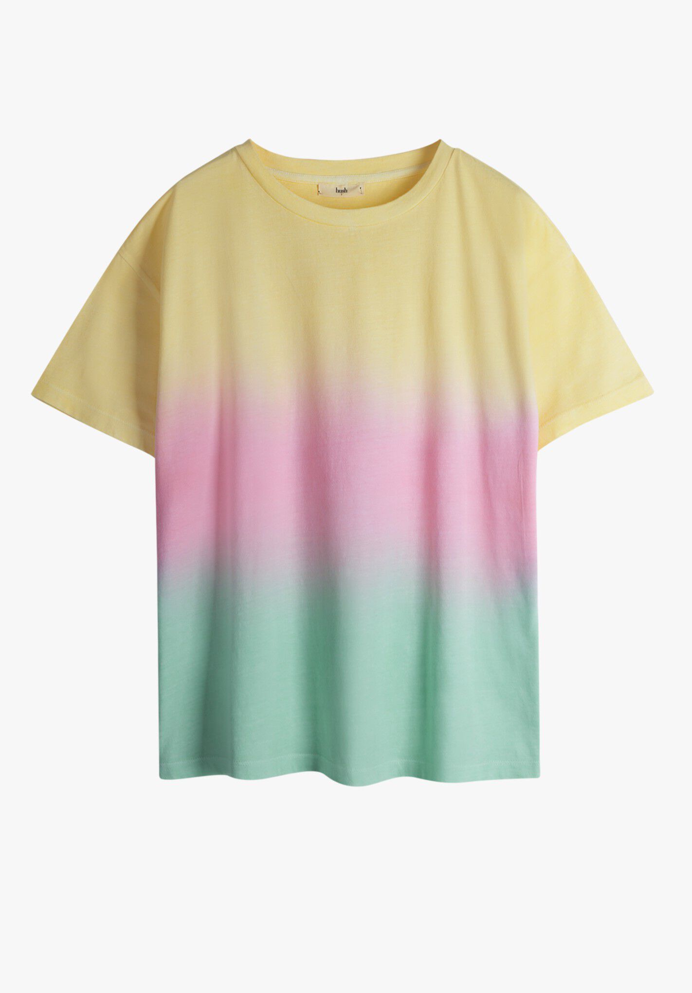 HUSH Zig Zag Rainbow Stripe T-Shirt, Washed Mauve, £39.00