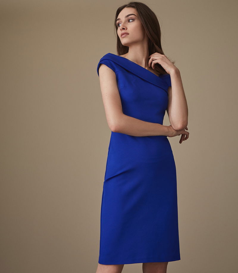 REISS Lyn Asymmetric Bardot Dress | Endource