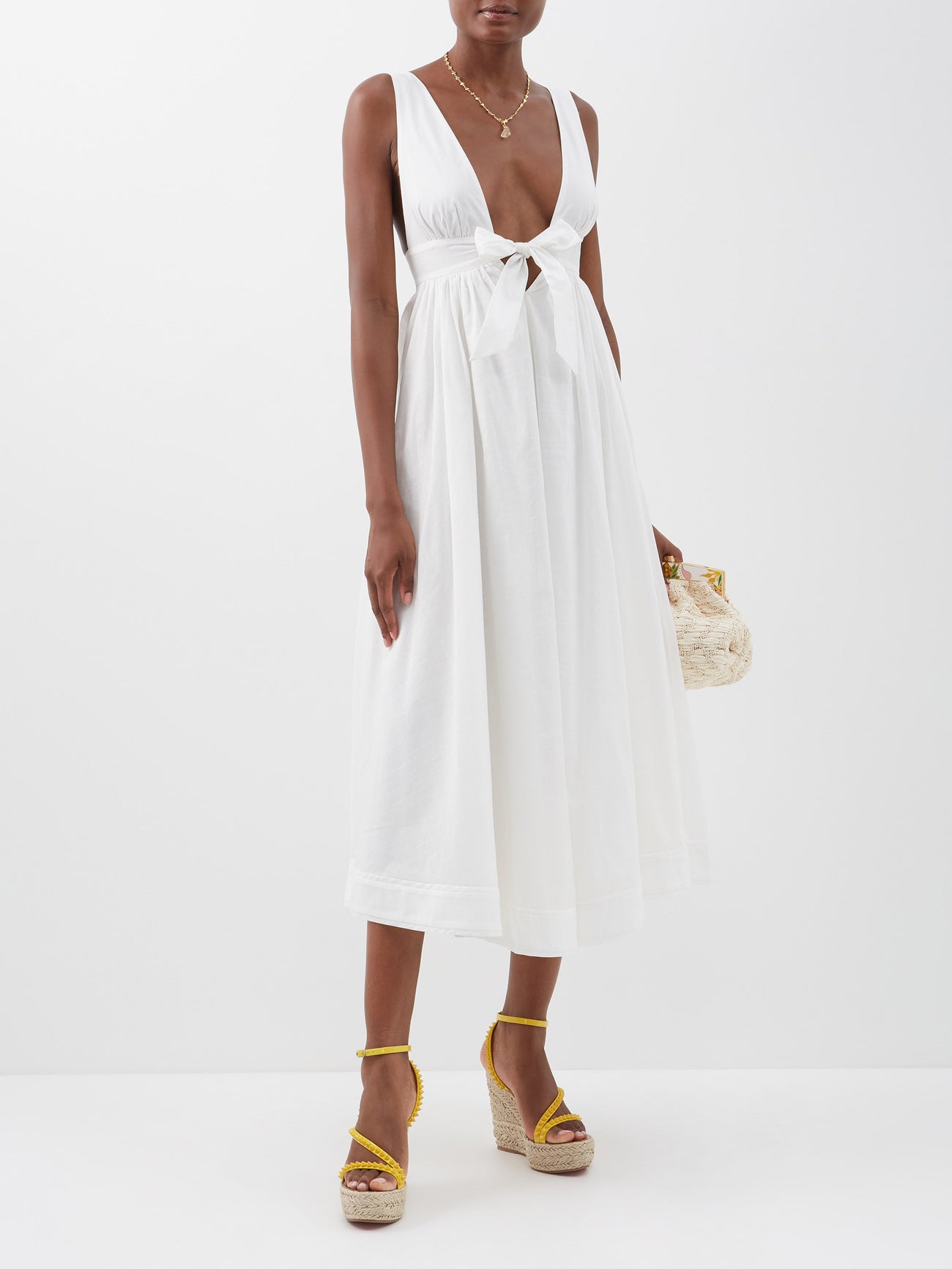 zimmermann empire waist dress 70% off Empire-Waist Cotton-Voile Midi Pink filter-sleeve:strapless/tube pop of tangerine in Size:18 US (50 EU) From ruffled bikinis and