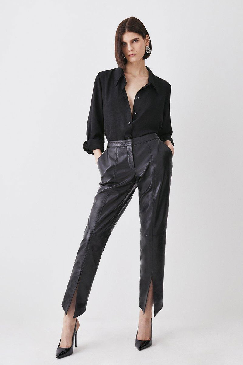 Reiss Leona Tapered Split Hem Trousers