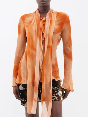 Fawn Tie Blouse - Orange