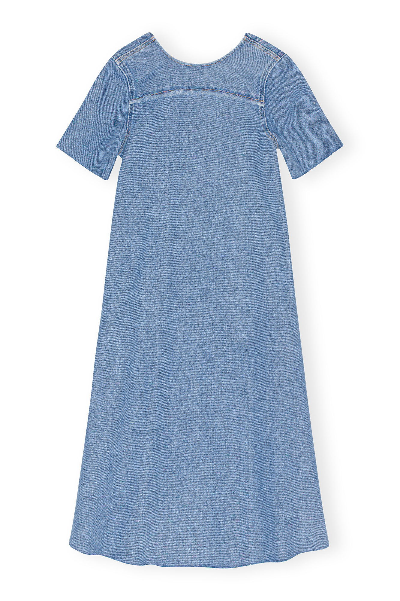 ganni heavy denim dress GANNI Heavy Denim A-line Midi Dress
