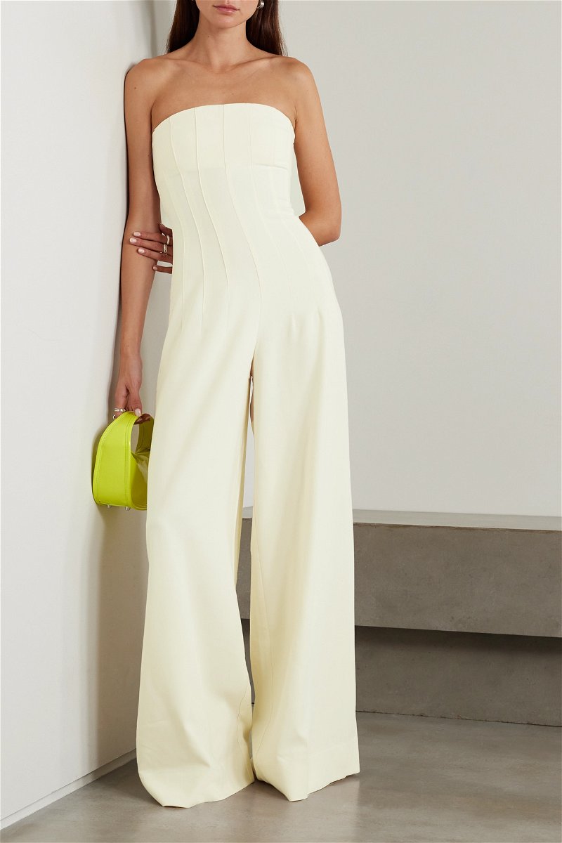 STRAPLESS WOOL TAILORED JUMPSUIT