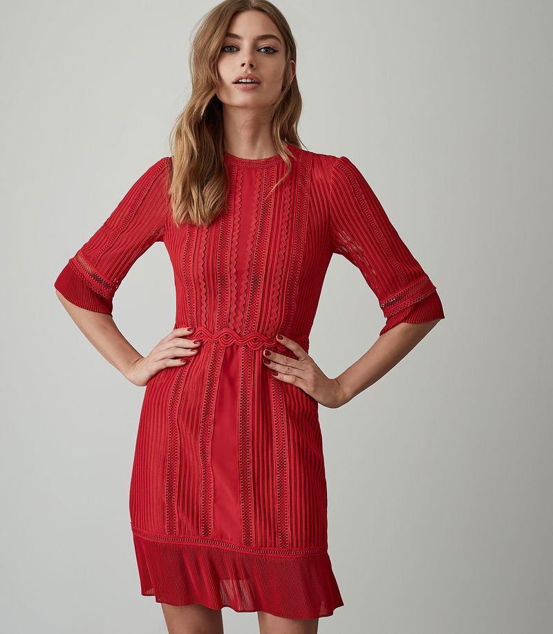 REISS Freya Lace Detail Dress | endource REISS Freya Lace Detail Dress | endource