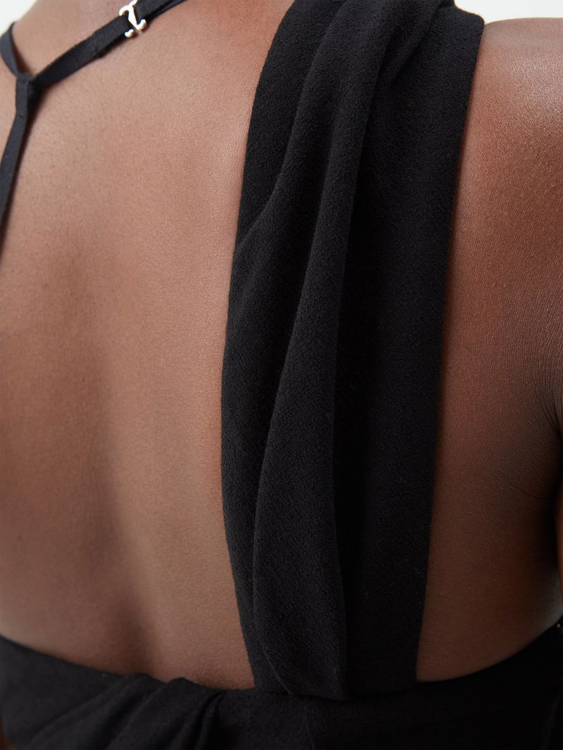 jacquemus abanada draped asymmetric dress Jacquemus Abanada Draped Asymmetric Dress | Black