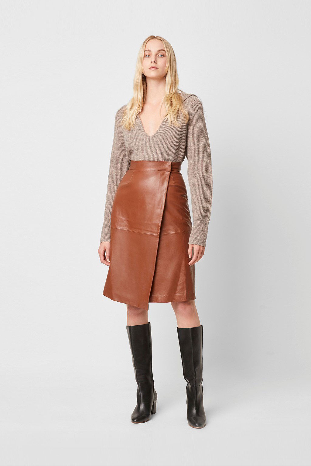 FRENCH CONNECTION Abri Leather Wrap Skirt | endource FRENCH CONNECTION Abri Leather Wrap Skirt | endource
