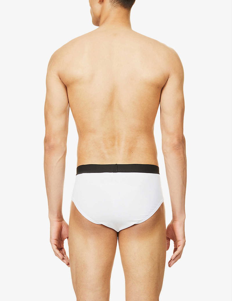 BALENCIAGA Branded-Waistband Stretch-Cotton Boxers in WHITE