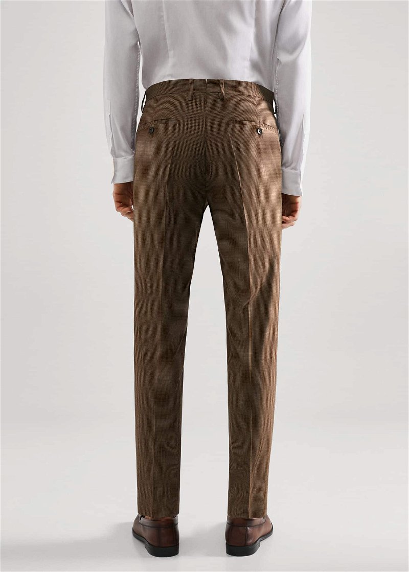 MANGO Stretch Fabric Super Slim-Fit Suit Pants in Brown