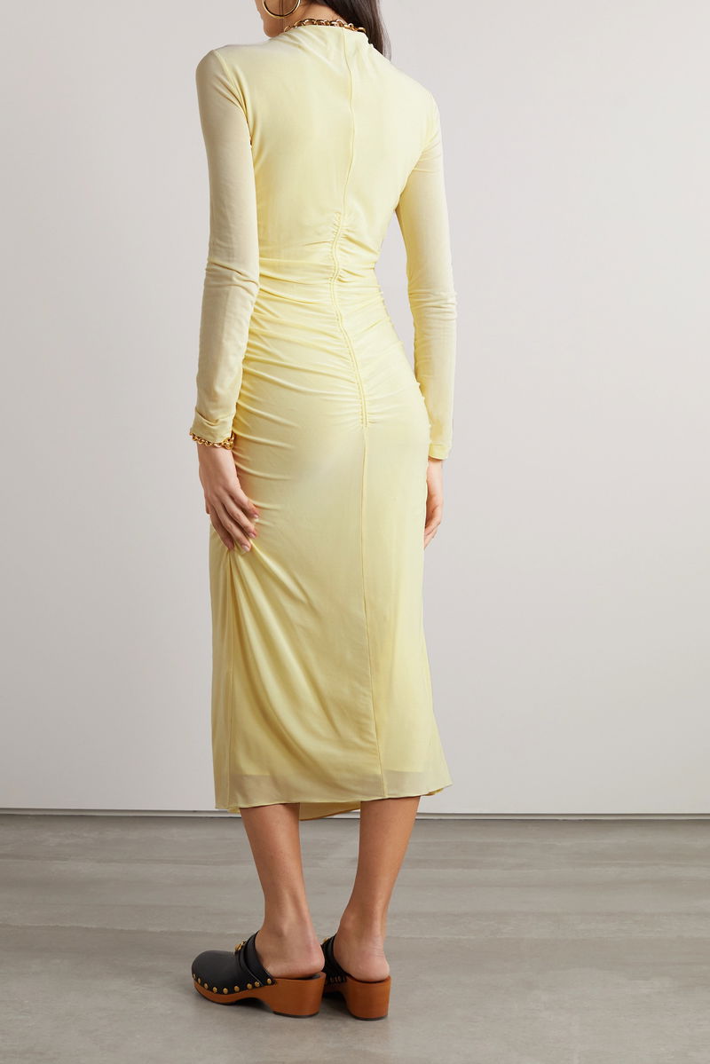 ISABEL MARANT Laly Gathered Stretch Midi Dress endource