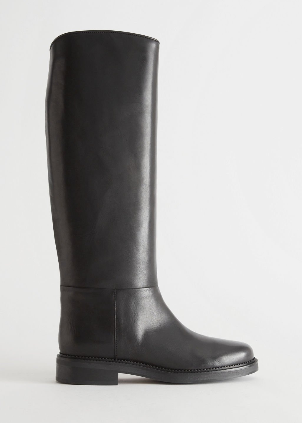 & OTHER STORIES Leather Riding Boots in Black | Endource
