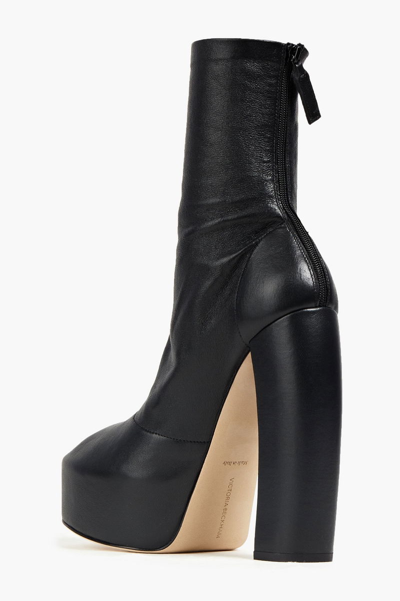 peep toe beckham block heel bootie