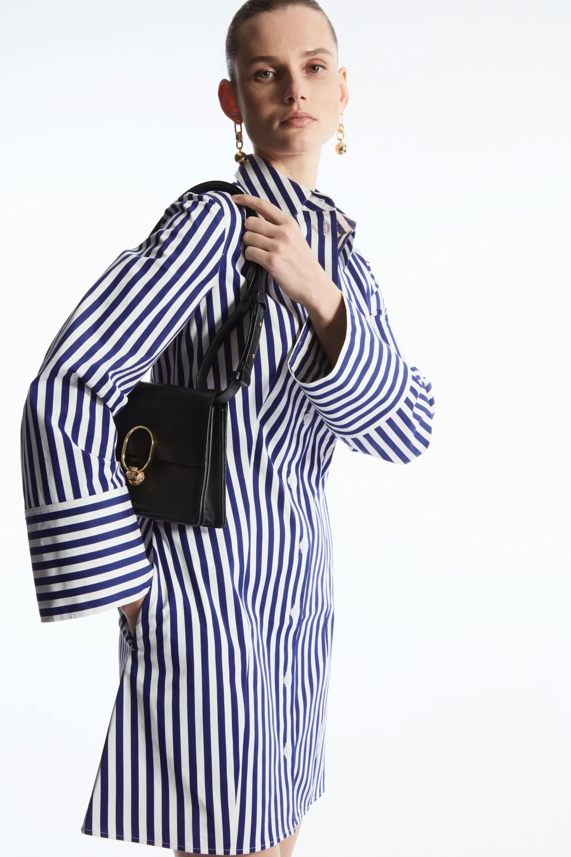 cos striped shirt dress COS + Drawstring T-Shirt Dress