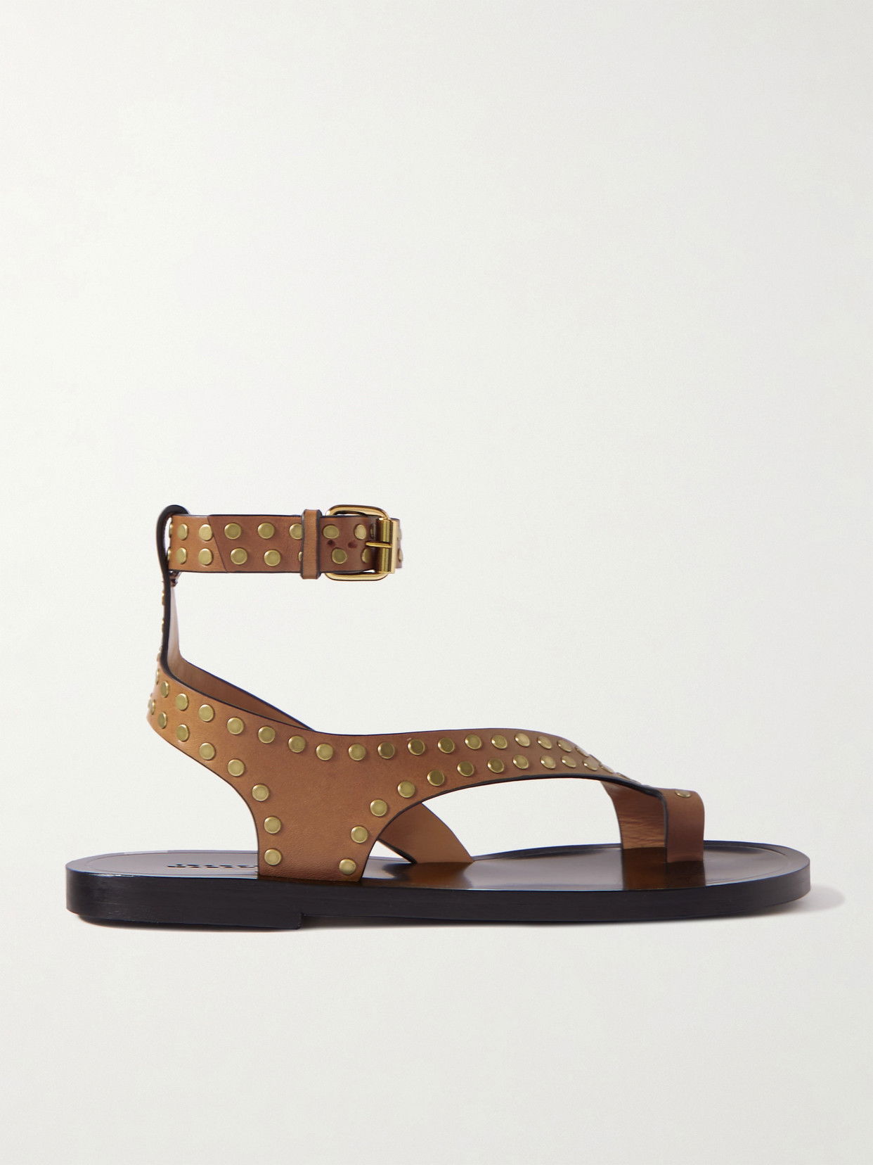 Isabel Marant Jiona Studded Leather Slingback Sandals In Brown 