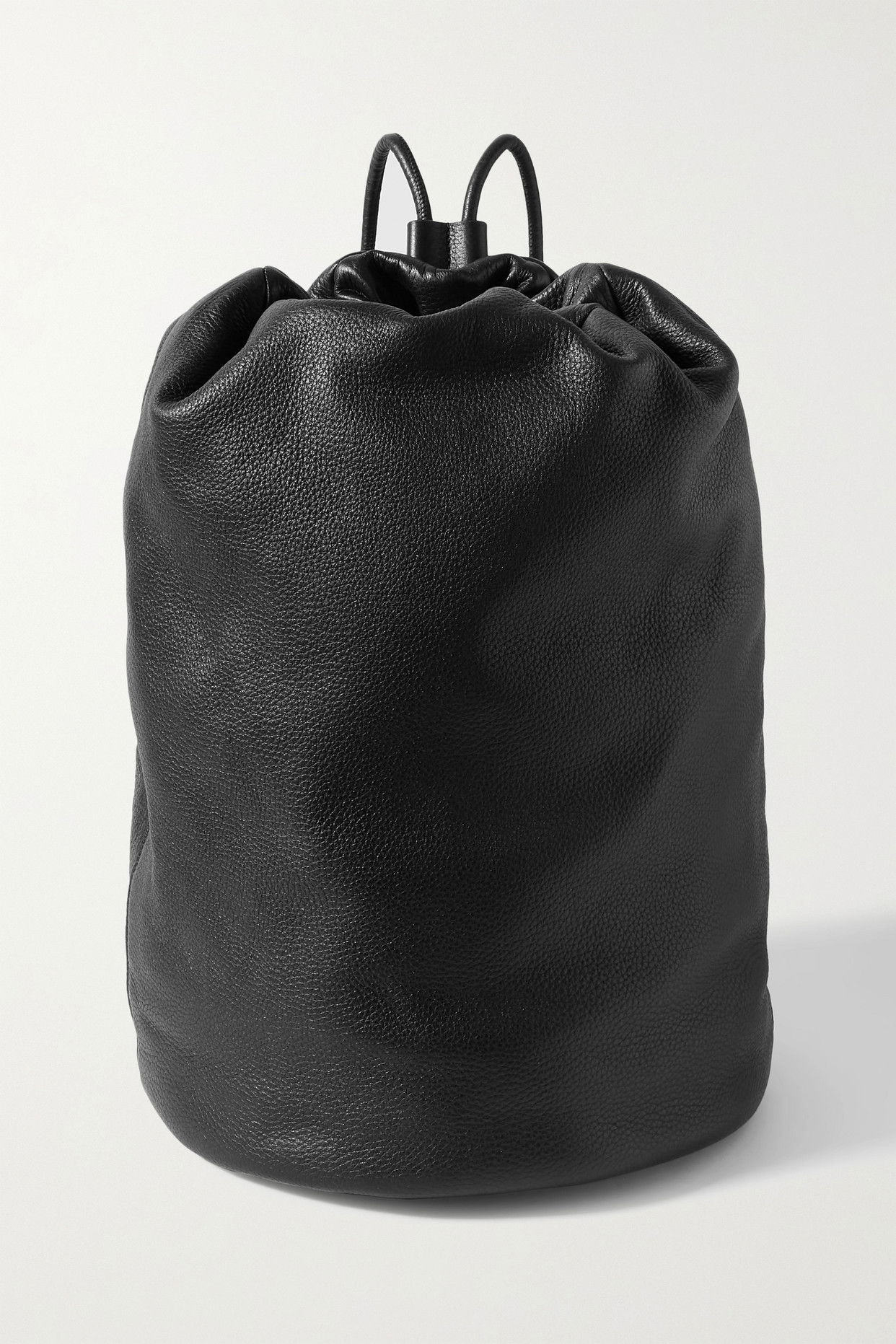 THE ROW Sporty Textured-Leather Backpack in Black | endource