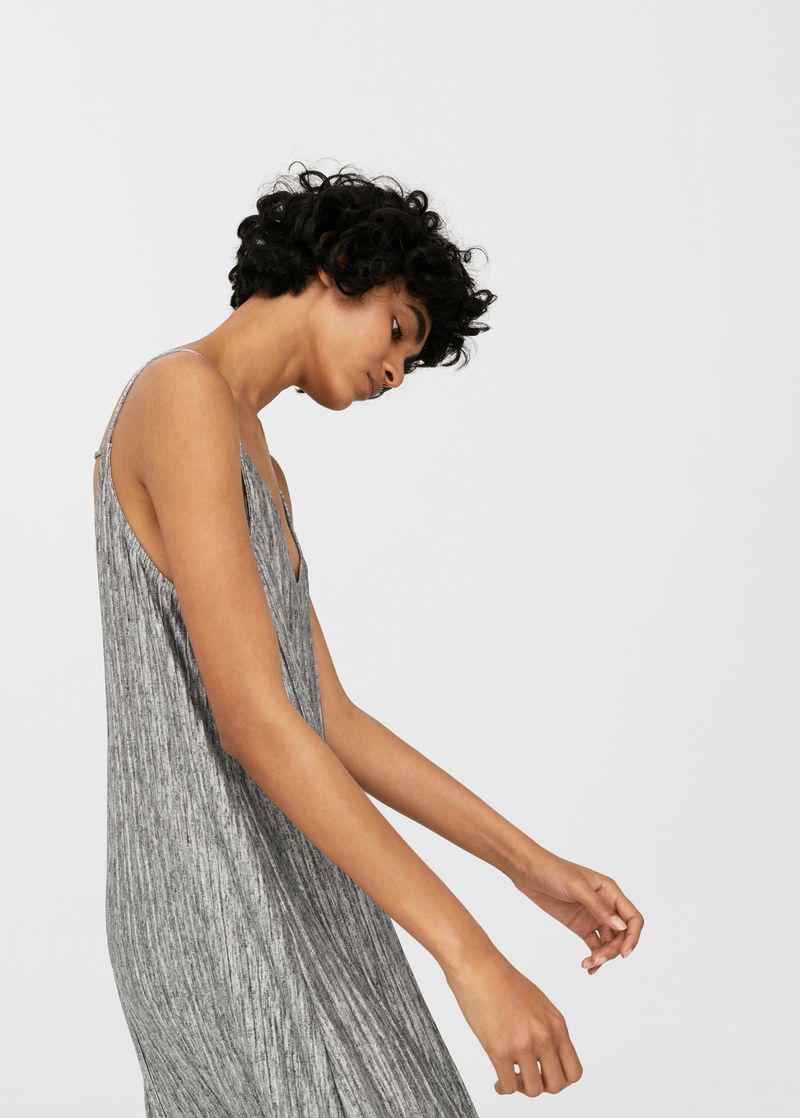 mango flowy pleated dress Mango hybrid maxi dress with pleated hem in black