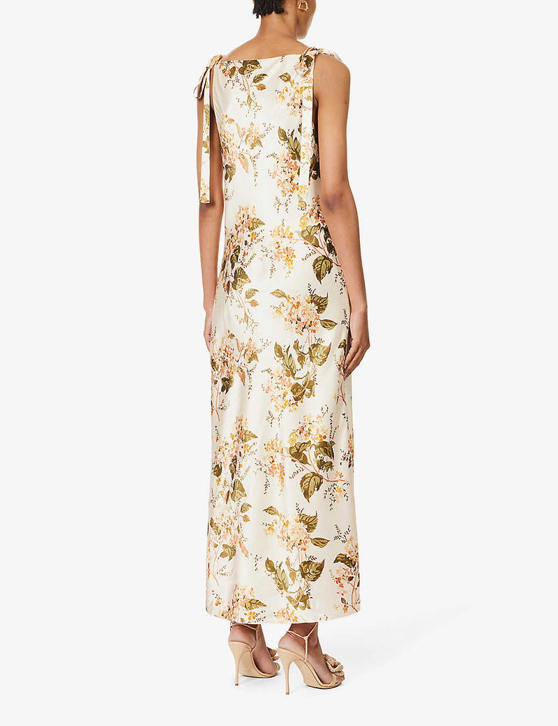 aden silk dress Reformation Aden Silk Dress In Bella