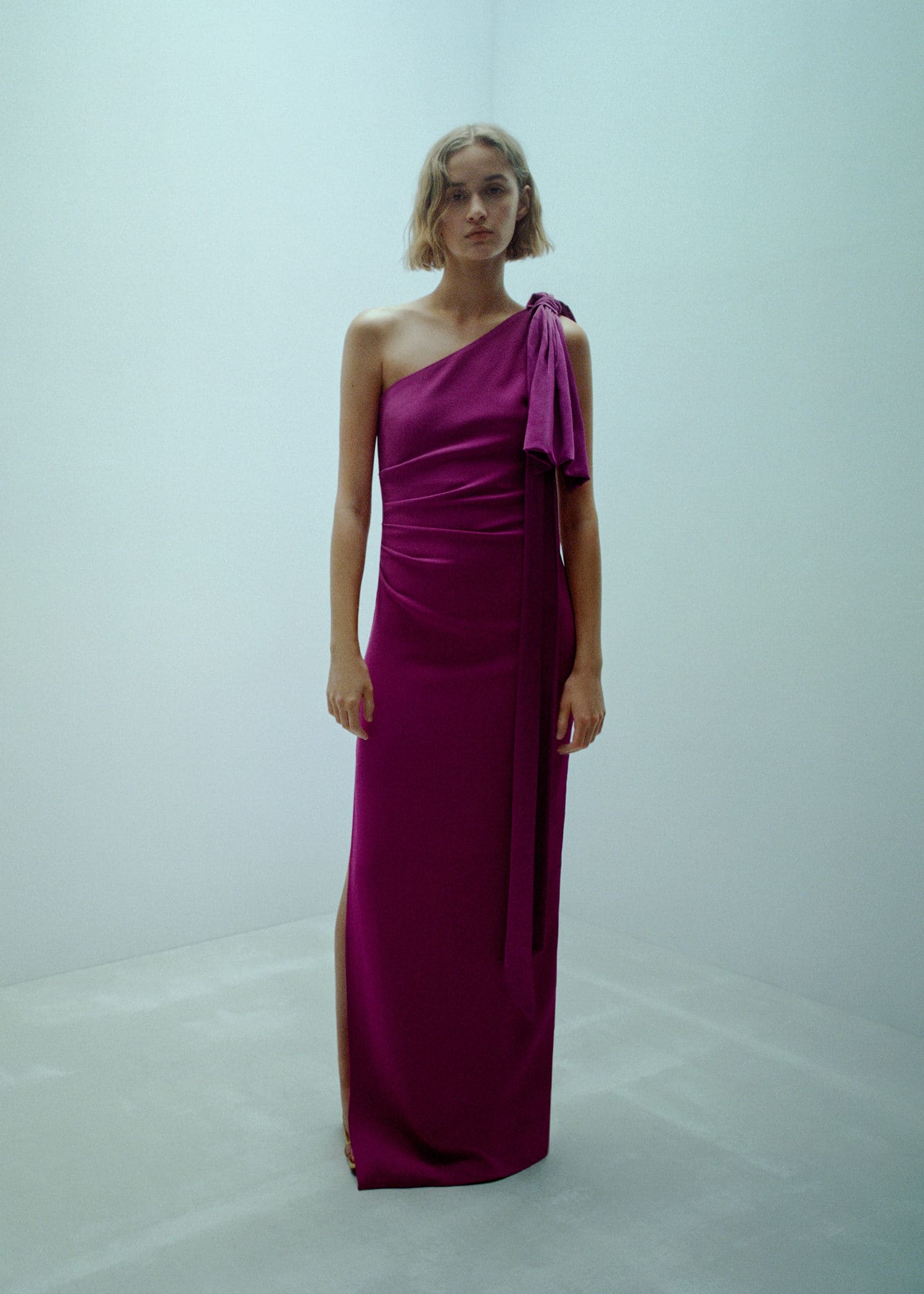 MANGO Asymmetrical Maxi-Bow Dress | endource