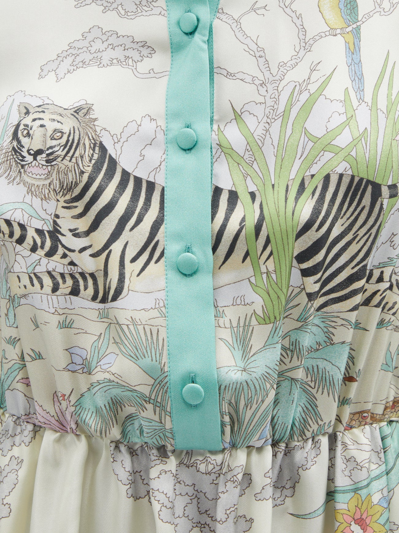 gucci tiger silk dress Gucci Size 44 2008 Tiger Print Silk Dress