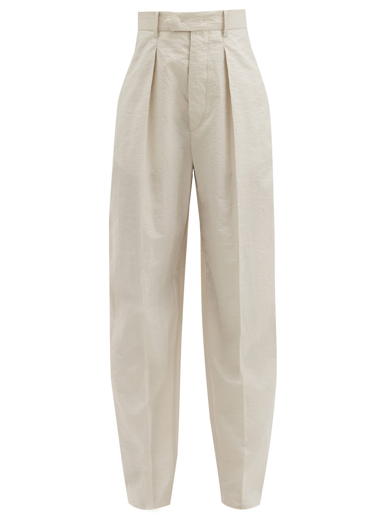 ISABEL MARANT Tacoma Crinkled Cotton-Blend Straight-Leg Trousers  display picture 1