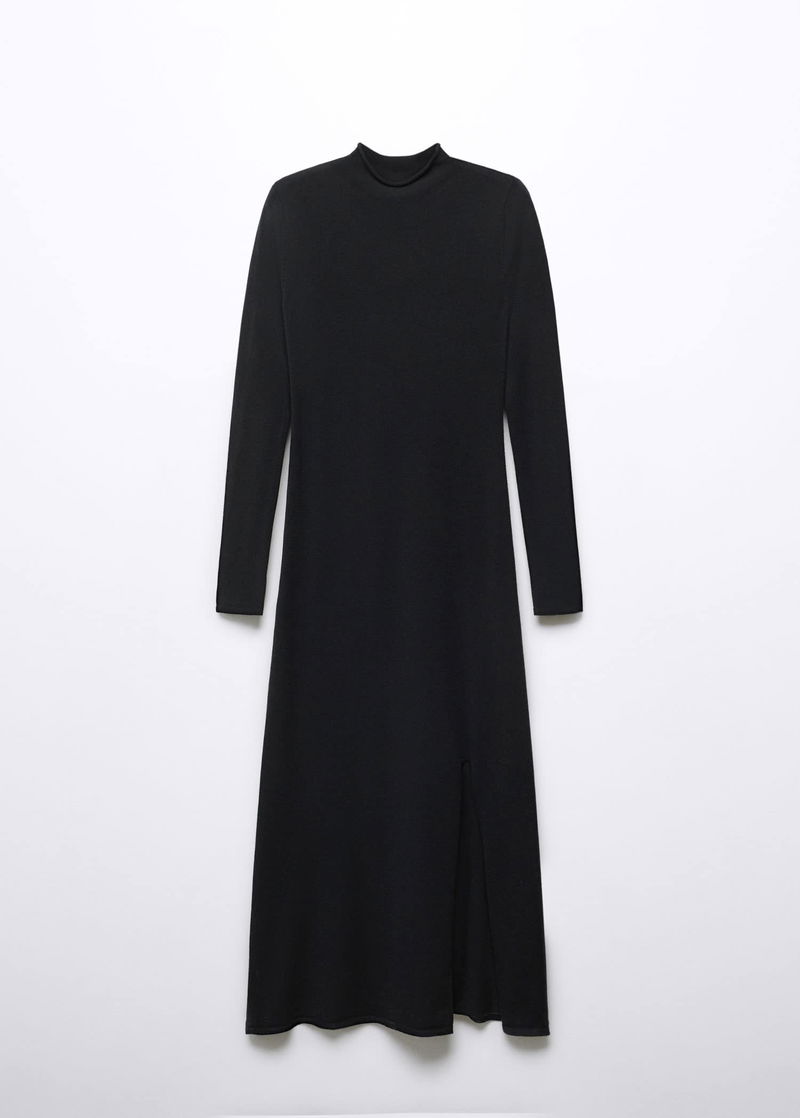 MANGO Side Slit Knit Dress | endource