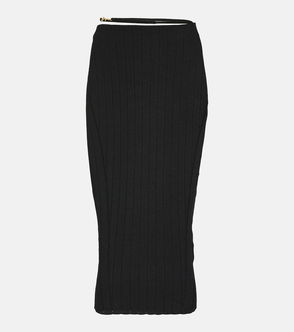 JACQUEMUS La Jupe De Nîmes Contrast-Stitch Denim Midi Skirt in