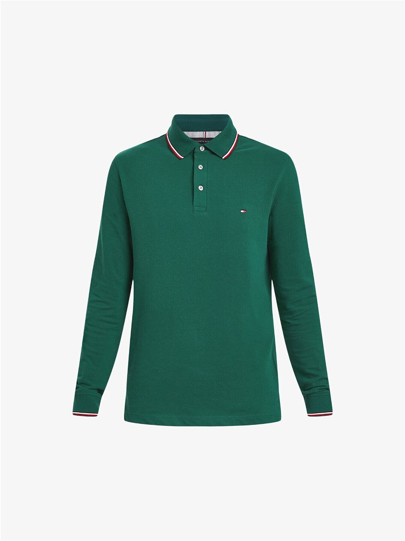 TOMMY HILFIGER 1985 Long Sleeve Slim Fit Polo Shirt in Prep Green | Endource