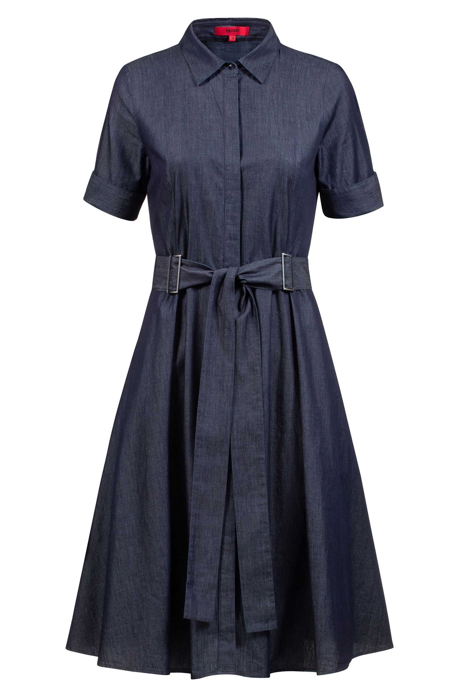 HUGO BOSS Slim-Fit Blouse Dress in Italian Denim | endource HUGO BOSS Slim-Fit Blouse Dress in Italian Denim | endource