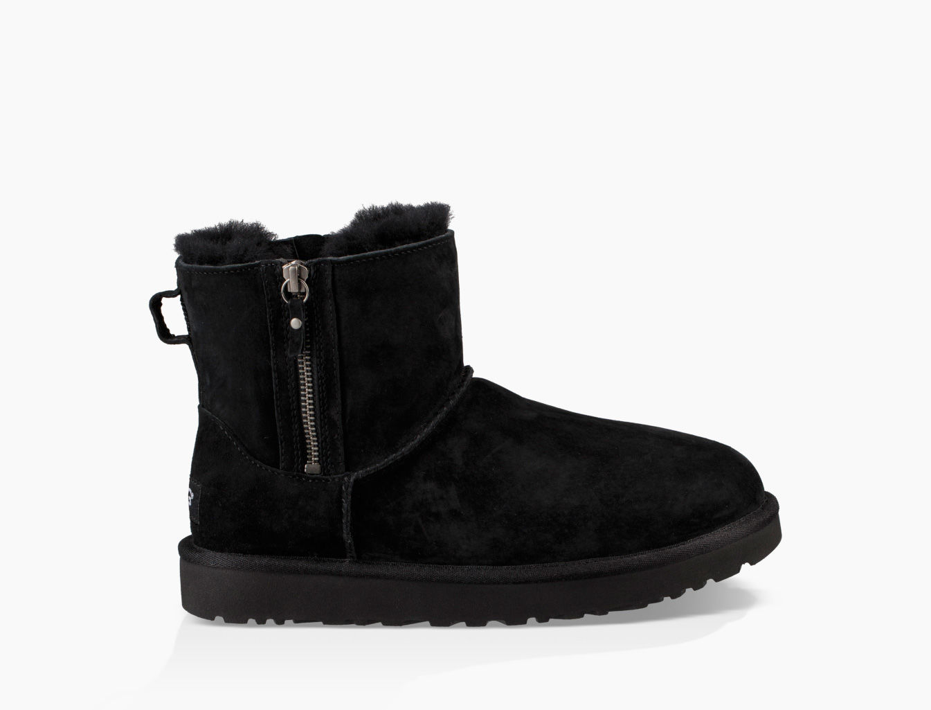 Ugg Australia Classic Mini Double Zip Boot in BLACK Endource