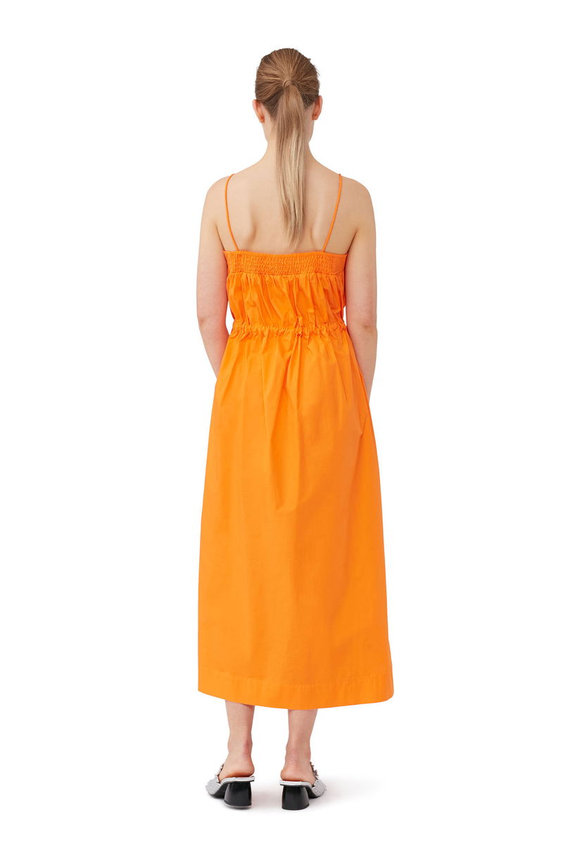 ganni mixed cotton poplin maxi dress Ganni Cotton Poplin Smock Maxi Dress