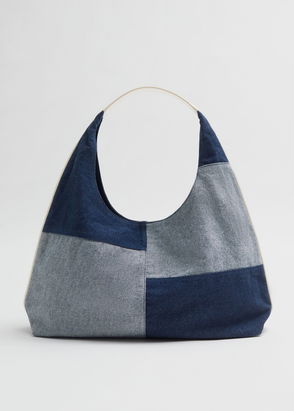 See By Chloé Joan Mini Leather-trimmed Denim Shoulder Bag in Blue