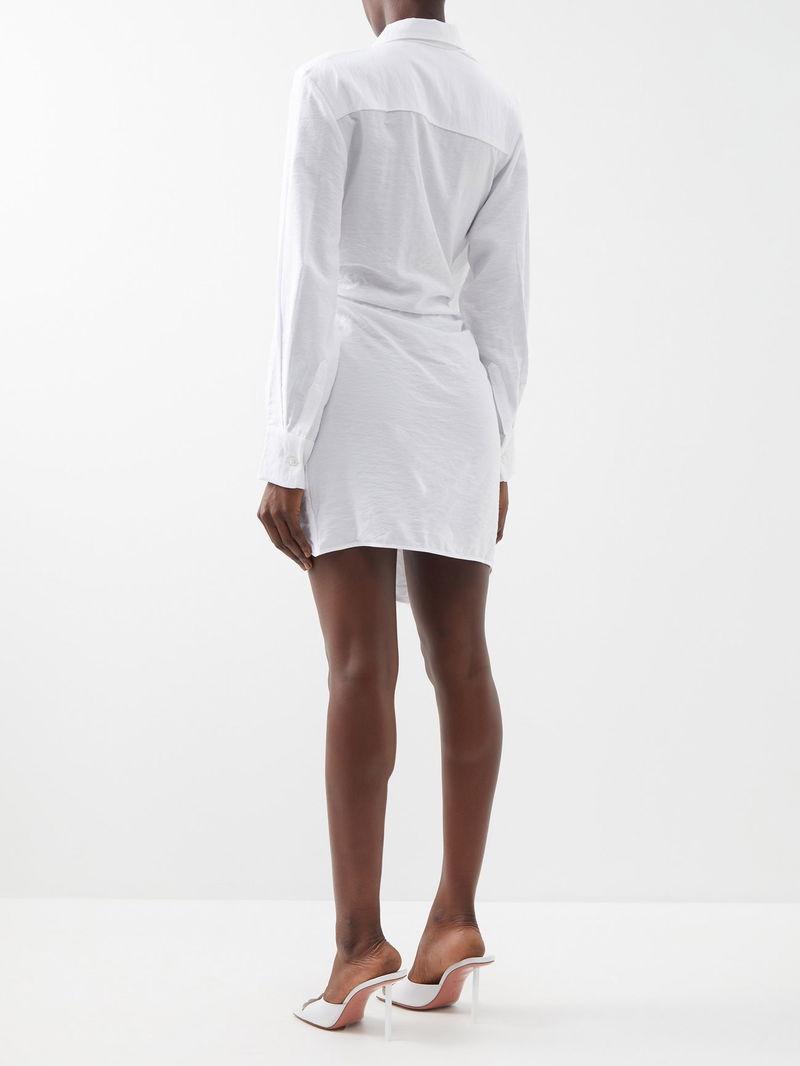Bahia Designs Jacquemus Bahia Knotted Cotton Mini Dress Jacquemus Bahia  Knotted Shirt Dress Green All The