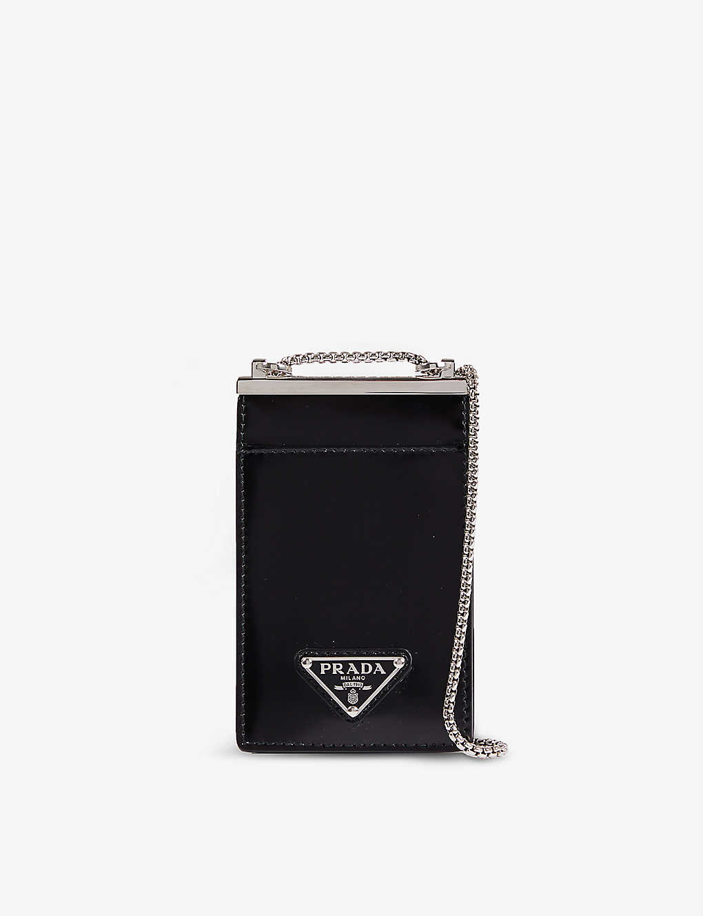 Lanyard Prada Cards Prada Saffiano Leather Badge Holder Black