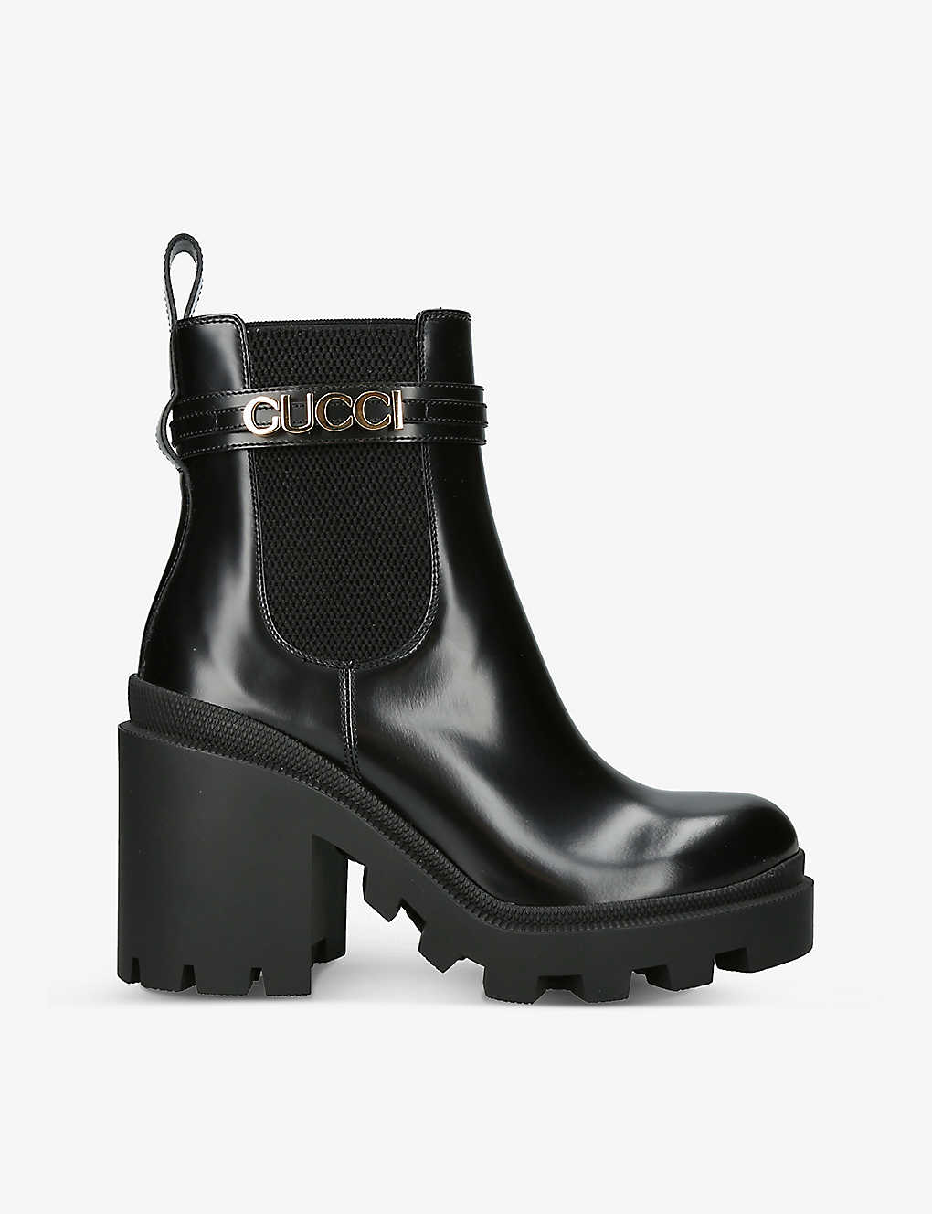 gucci leather ankle boot with belt