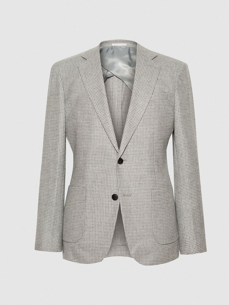 REISS Niche Checked Single Breasted Blazer | Endource