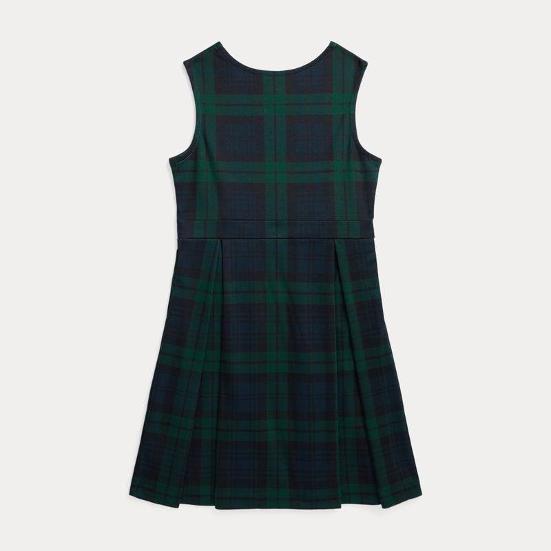 RALPH LAUREN Plaid Pleated Ponte Dress | endource