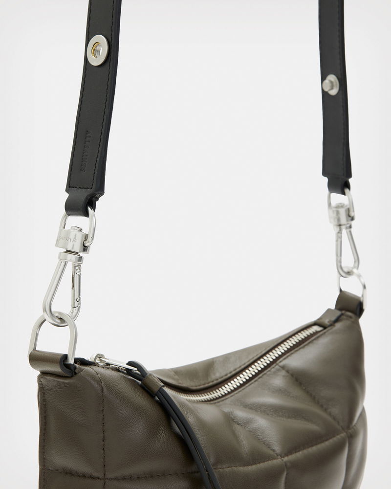 ALLSAINTS Eve Leather Quilted Crossbody Bag in Olive Endource