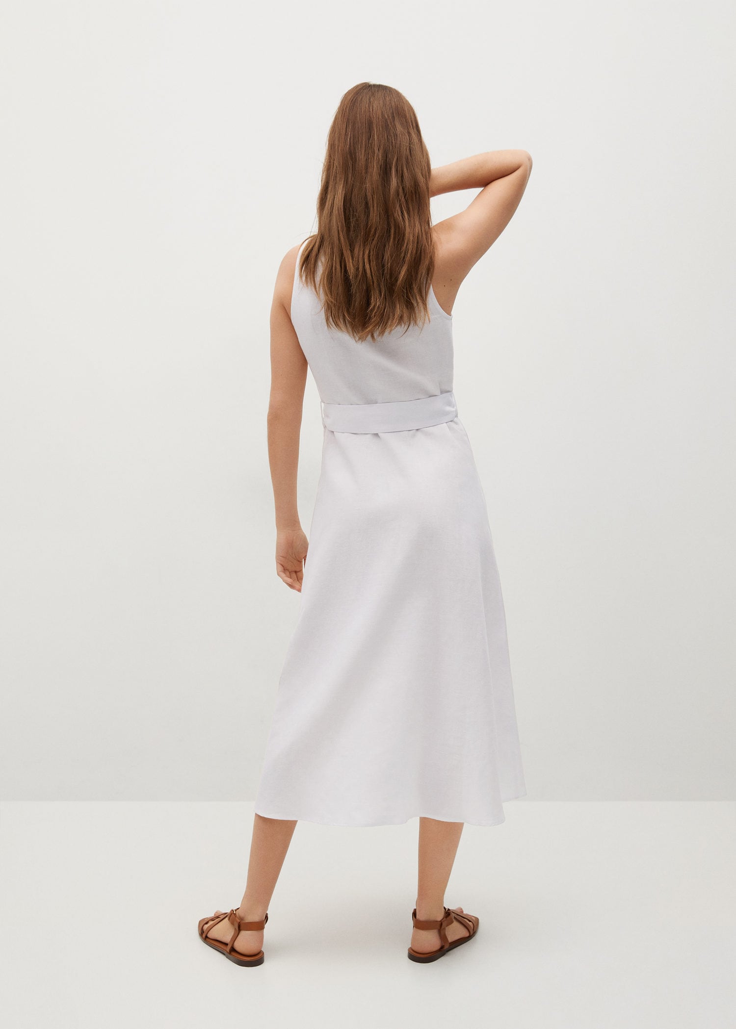 MANGO Belt Linen Dress | endource