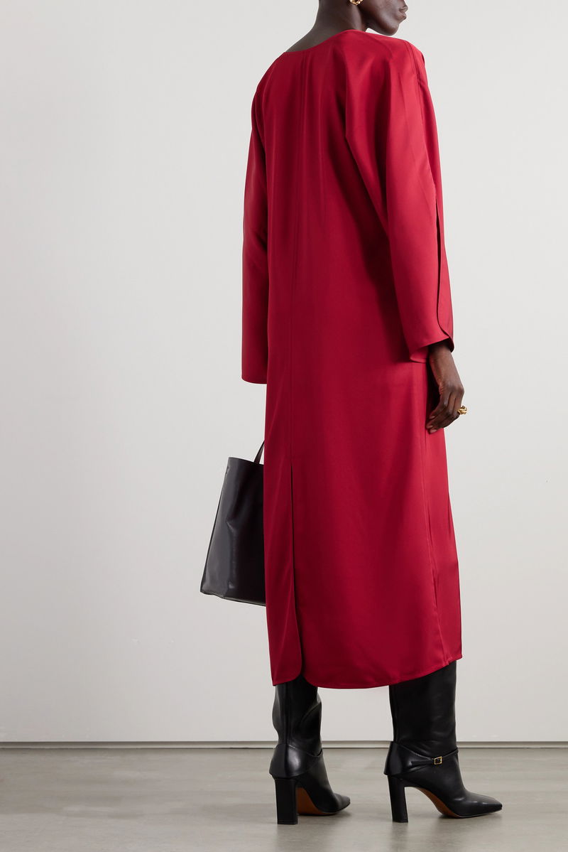 malene birger red dress Venus Long Sleeve Dress