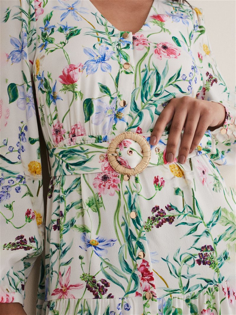 Petite Maya Floral Print Midi Dress