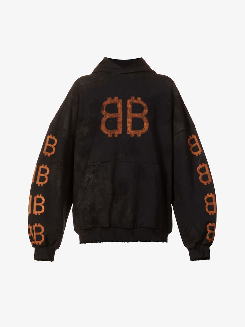 BALENCIAGA Crypto Distressed Cotton Hoody | endource
