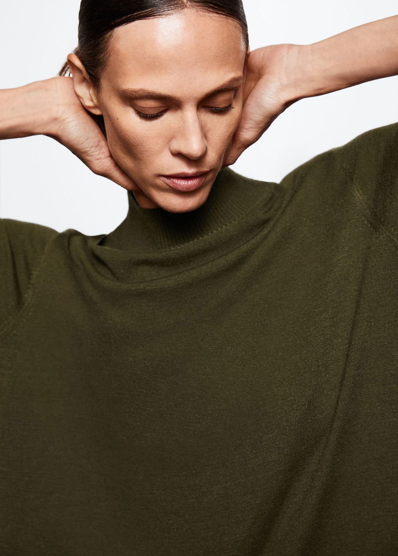 MANGO Knitted Perkins Neck Dress | endource