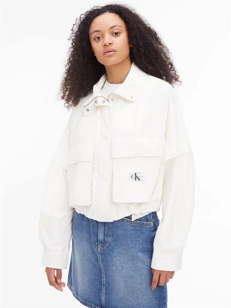 Calvin Klein Jeans Womens Utility Jacket Logo Tee Belted Skirt